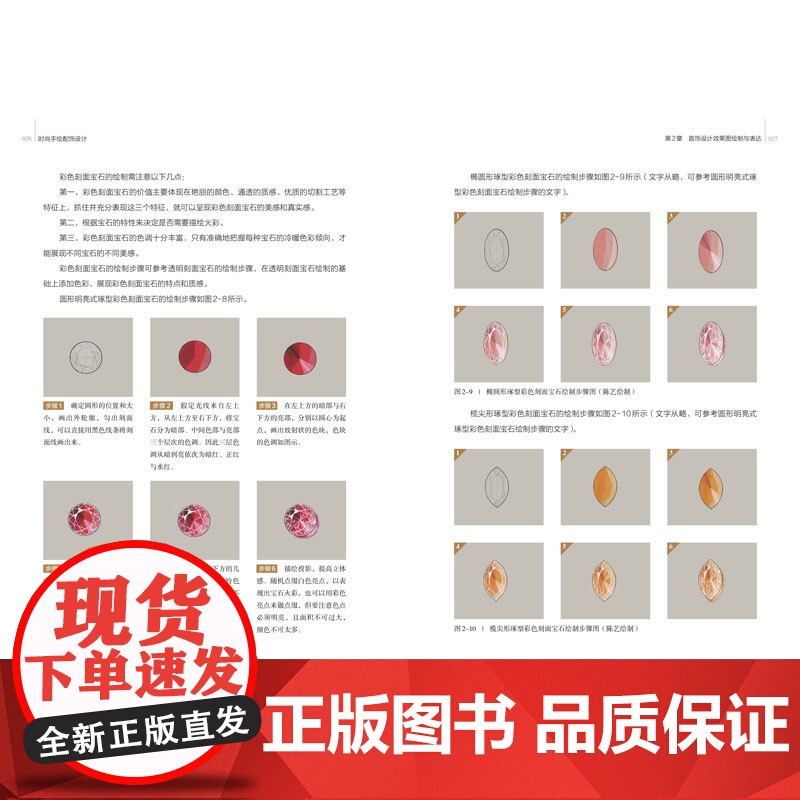 时尚手绘配饰设计从手绘的基本原理色彩应用绘制技法入手系统介绍时尚配饰结构材质设计与绘制方法内容丰富高清大图