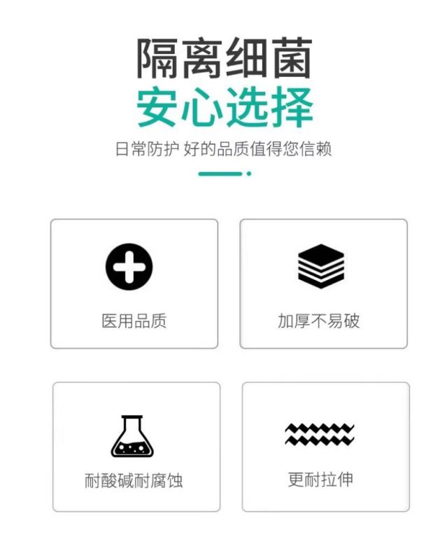 蔚岸一次性丁晴乳胶手套加厚洗碗防护工业防滑橡胶手套(食品级乳胶) S 码/双高清大图