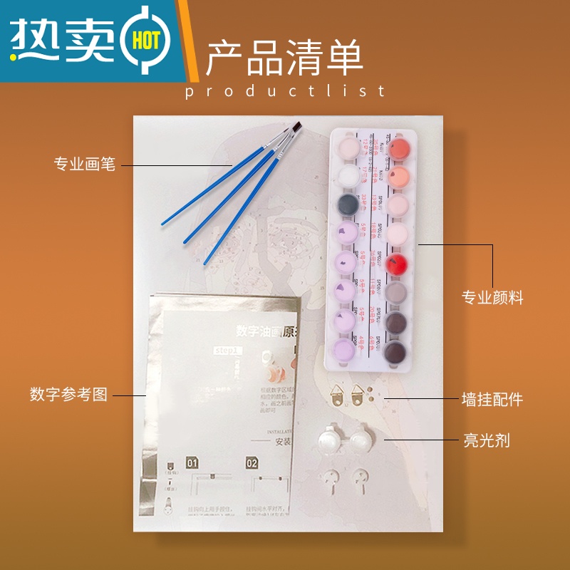 敬平《相伴》 数字油画diy填充涂色填上色手工绘画画水彩油彩装饰装饰画高清大图