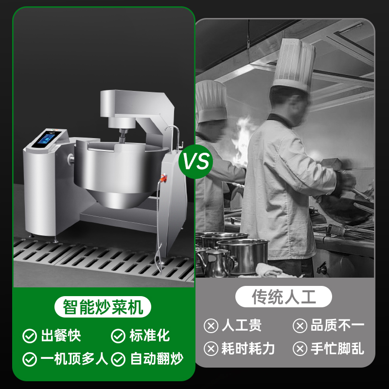 意黛斯 全自动炒菜机商用 全自动智能炒菜机器人 多功能电炒锅大型滚筒翻炒机 语音菜单 自动喷料投料YDS-QXC80高清大图