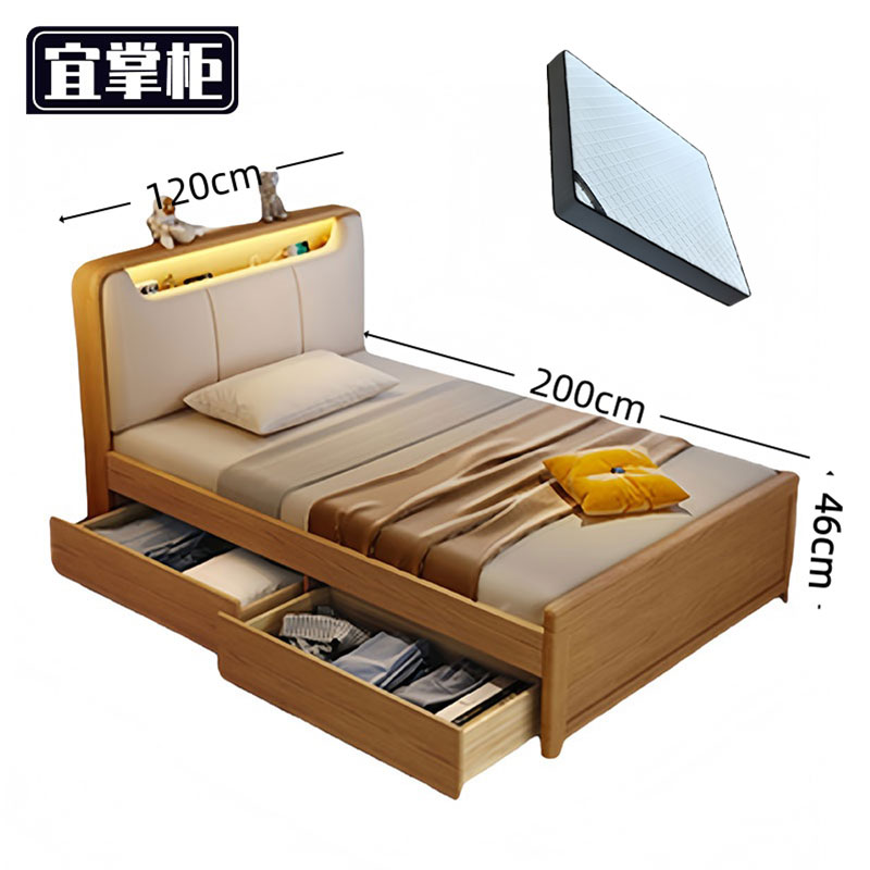 宜掌柜 实木储物 床高清大图