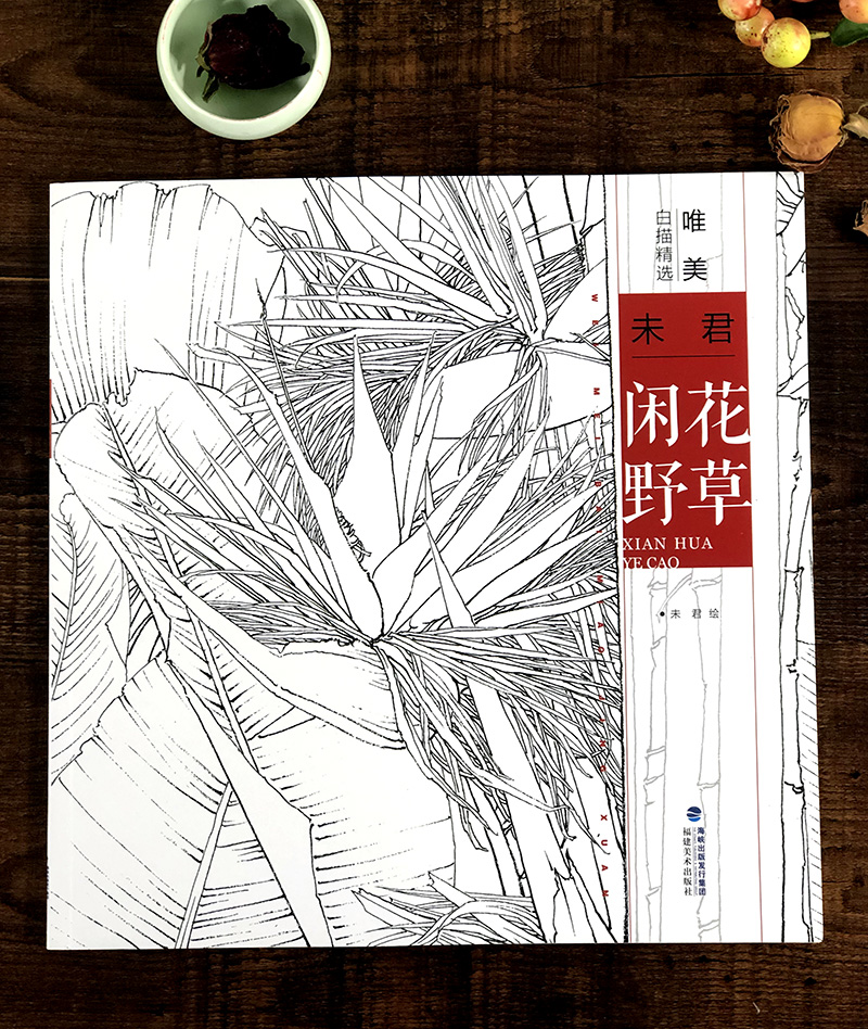 [醉染正版]闲花野草 未君 唯美白描精选 工笔画花卉技法白描底稿勾线稿毛笔画谱国画 中国现代花卉画作绘画教程书籍 初学者高清大图