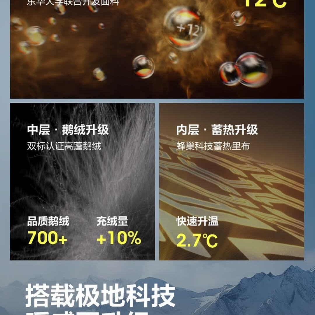 波司登(BOSIDENG)商场热卖同款极寒鹅绒羽绒服男女同款外套B250242317 冰晶粉|1942尺码170高清大图