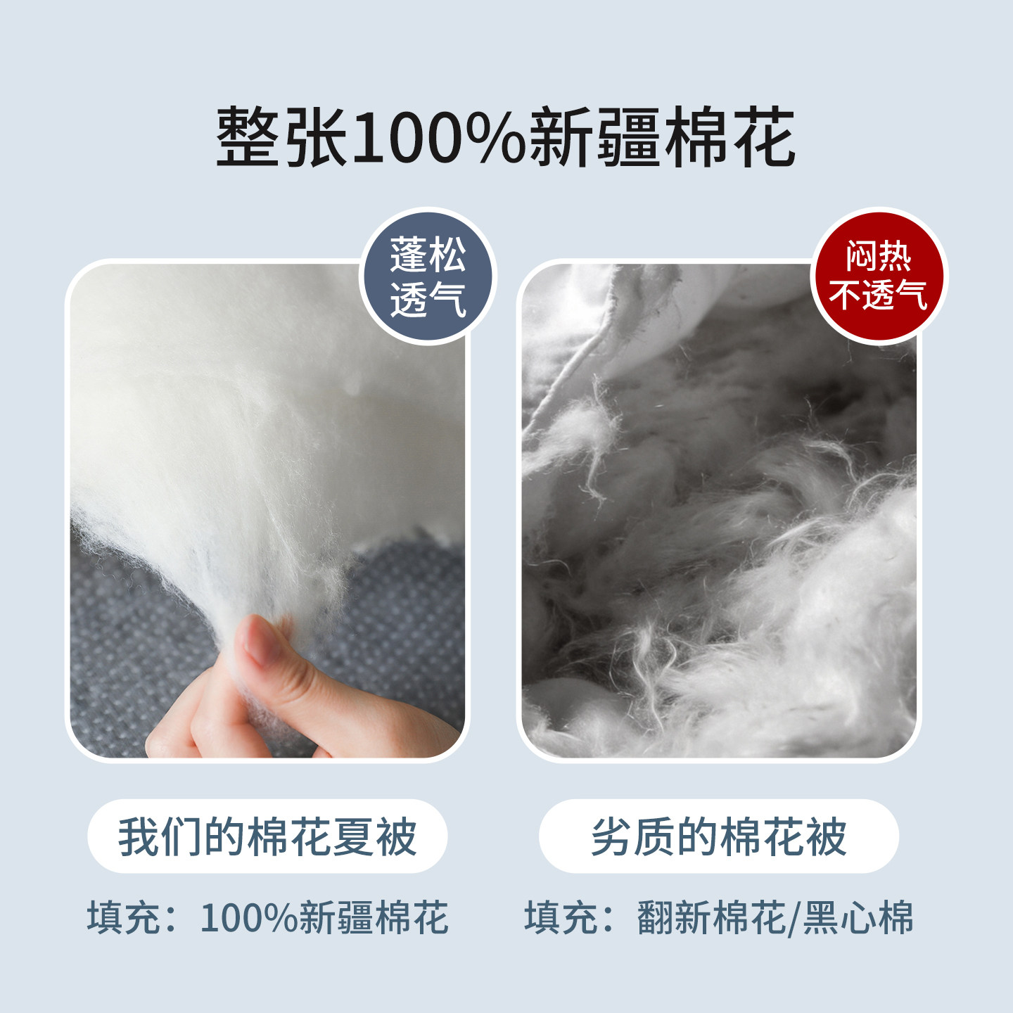 星月居新疆棉花被子纯棉夏凉被100全棉可机洗夏季空调被芯单人高清大图