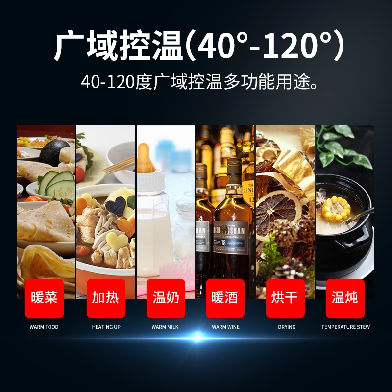 康佳(KONKA)方形饭菜保温板暖菜板热菜板家用折叠热菜餐桌垫多功能_白色折叠款智能9档