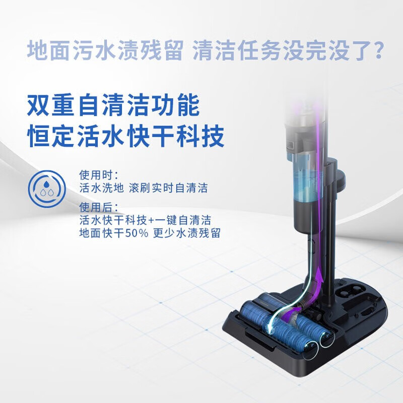飞利浦(Philips) XW9382/82 吸尘器 家用扫地机智能双刷吸拖一体 无线智能洗地机9000系列3合1高清大图