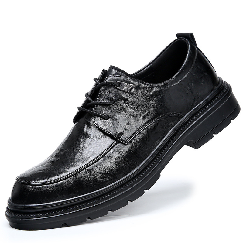 高端男士皮鞋软底正装商务新款黑色增高真皮休闲新郎结婚鞋男