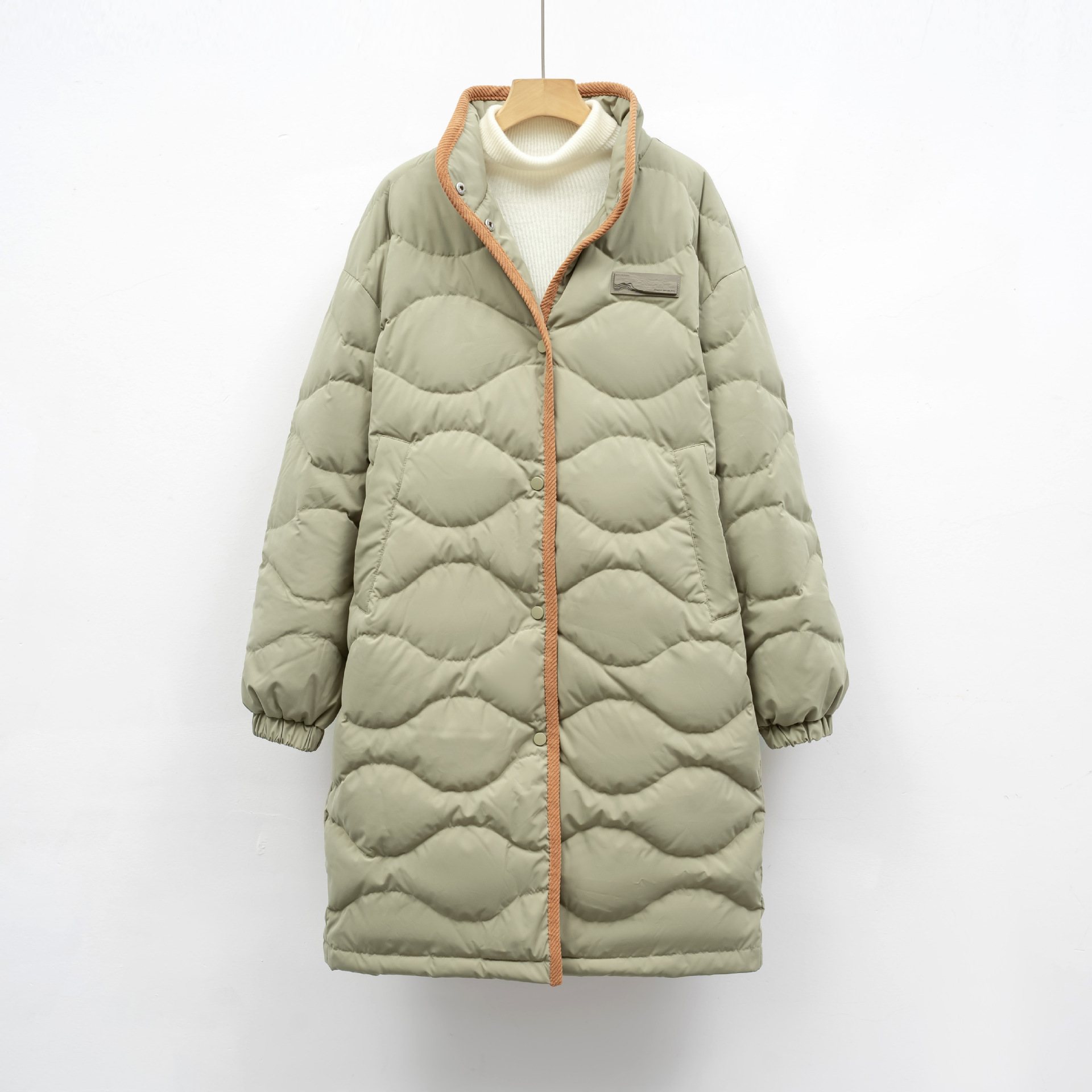 新国标90绒羽绒服休闲冬季保暖新品户外风立领宽松长款外套女高清大图