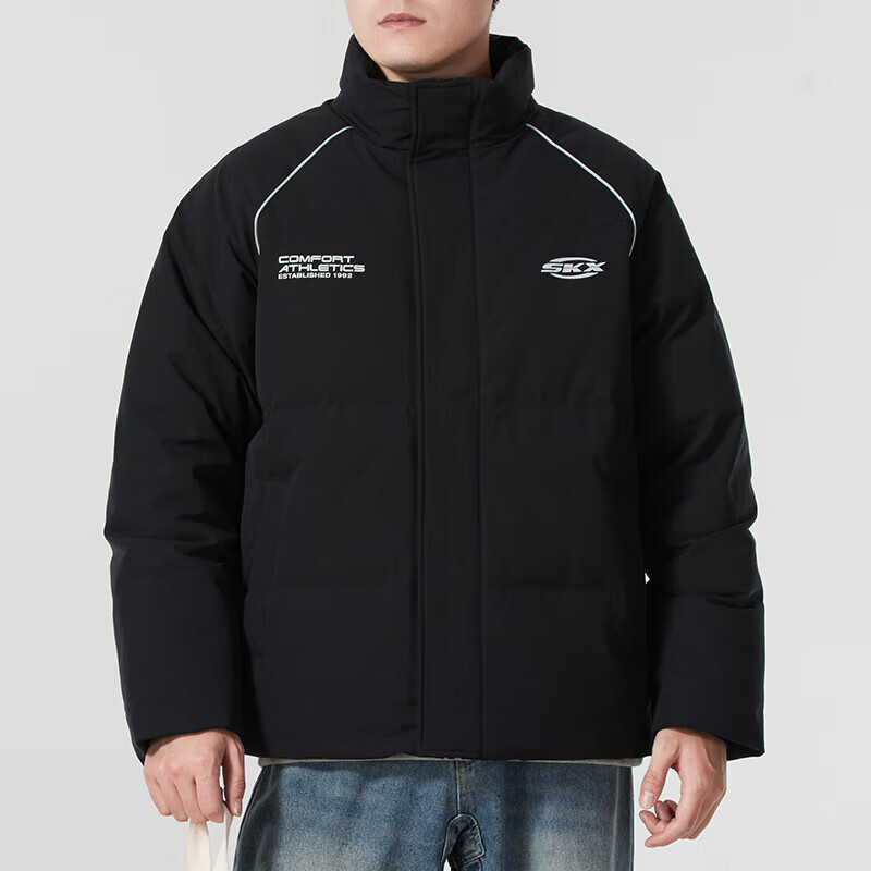 斯凯奇(SKECHERS)男装女装新款情侣款羽绒服户外防寒保暖立领外套P424U041-0018 ZP高清大图