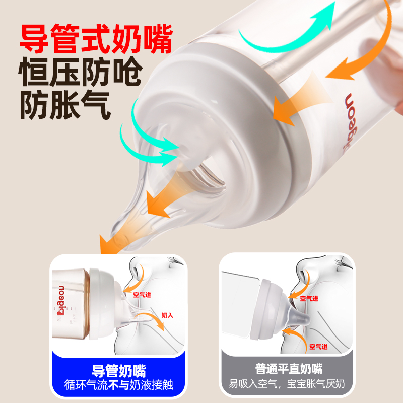 美玲妈妈适配贝亲偏心导气管奶嘴(L号2个装 适合6个月以上)防胀气仿母乳高清大图