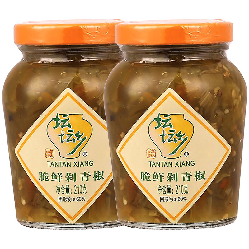 坛坛乡 脆鲜剁青椒 剁椒酱 泡椒 辣椒酱 210g*2罐