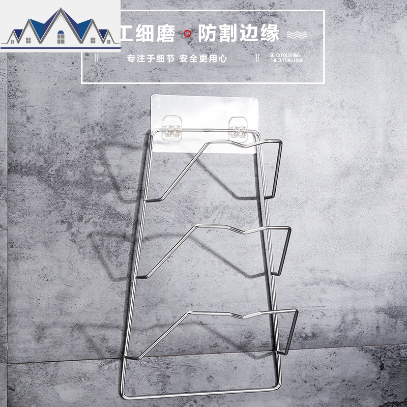 锅盖架壁挂式家用挂墙免打孔放挂收纳置物架不锈钢厨房锅架大 三维工匠高清大图