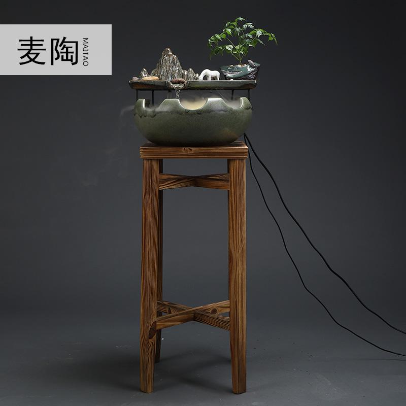 美帮汇禅意流水器喷泉加湿器轮客厅办公室家居工艺摆件开业礼品高清大图
