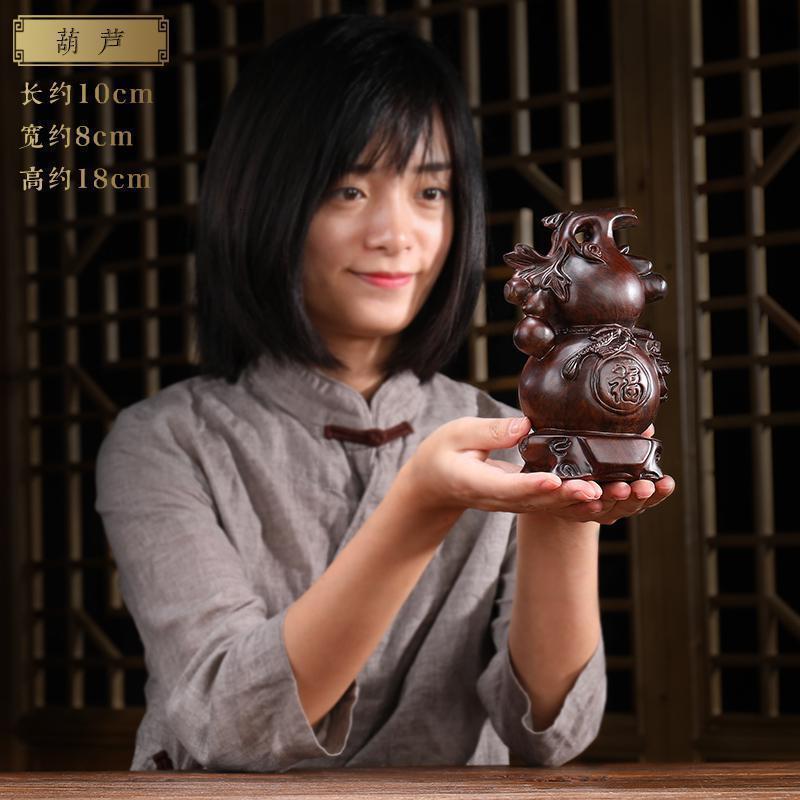 家柏饰(CORATED)葫芦摆件实木刻福禄家居博古架客厅摆放工艺品小号酒柜装饰