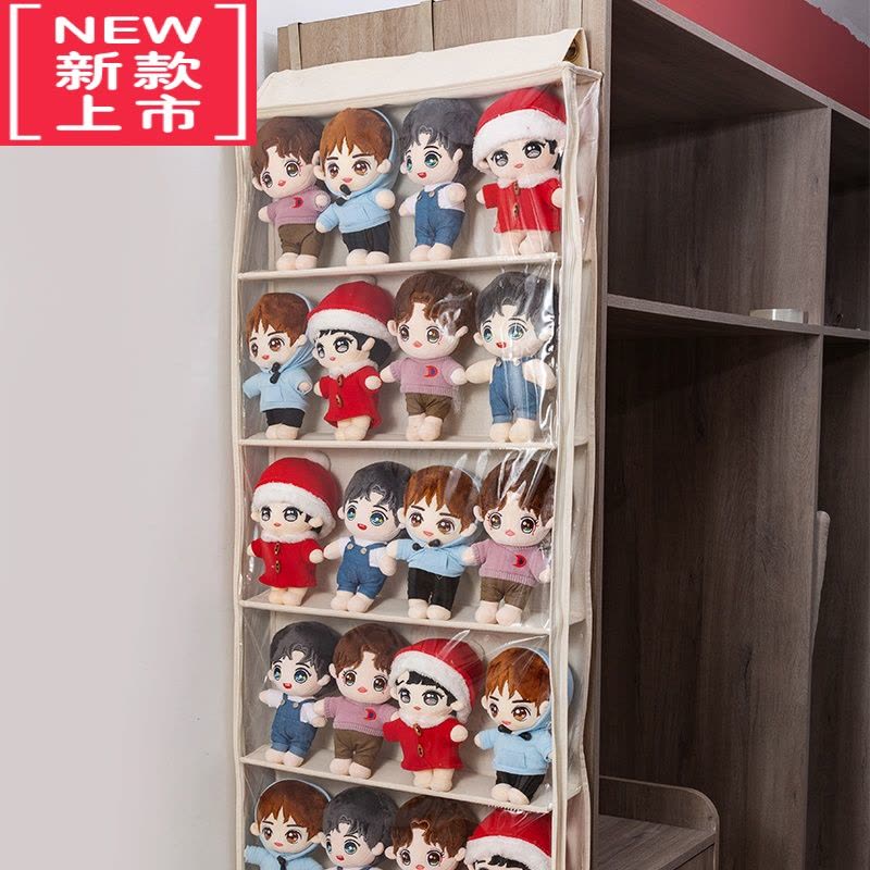 可莉允加宽版门后毛绒玩具棉花娃娃收纳器全封闭明星公仔布偶玩偶挂袋图片