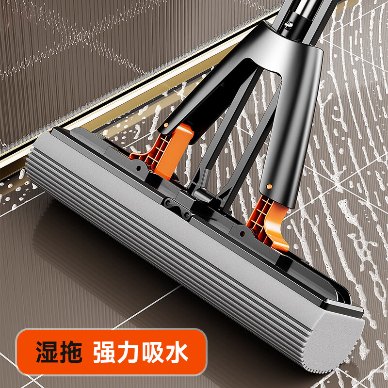 佳帮手海绵胶棉拖把家用一拖净免手洗2025吸水拖地神器洗刮一体墩布拖布【强劲吸水】33cm款+2只加厚棉头