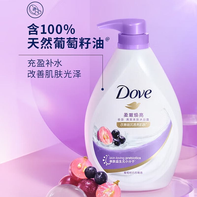 多芬 柔嫩焕亮 清爽美肤沐浴露 480g*2瓶 深层补水高清大图