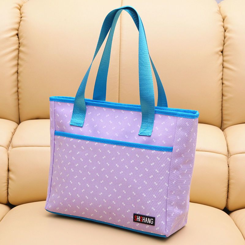 大包包2021新款布包帆布手提女包外出上班妈咪袋子妈妈包 (2号浅紫色)