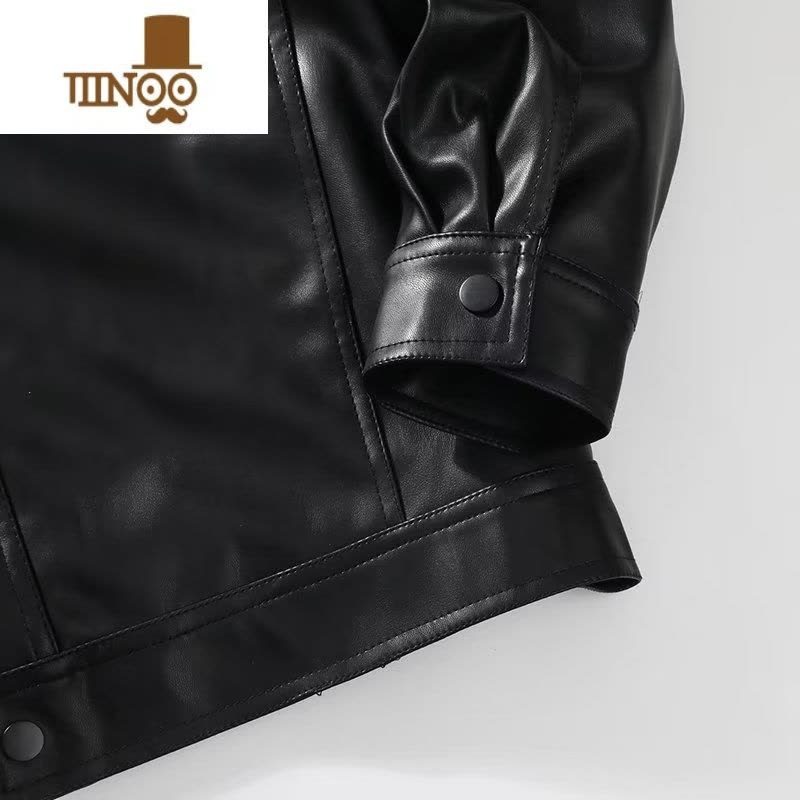 YANXU机车PU皮衣男士潮牌宽松防风皮夹克男装感复古休闲外套图片