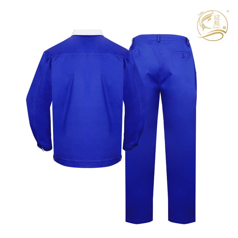 春秋宝蓝色耐磨涤棉加厚纱卡套装春秋工作服T-013常规款劳保服可定制图片