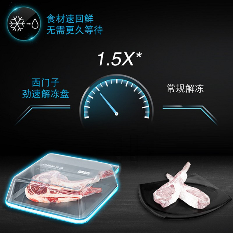 西门子(SIEMENS)602升家用大容量法式多门冰箱双循环双压缩机零度保鲜干湿可调 KF98FA156C 曜钢黑高清大图