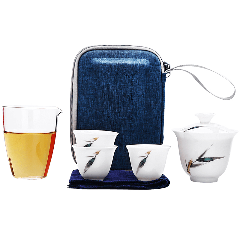 言艺(yanyi) 旅行茶具套装便携式包快客杯一壶三杯户外 青竹轩旅行茶具高清大图