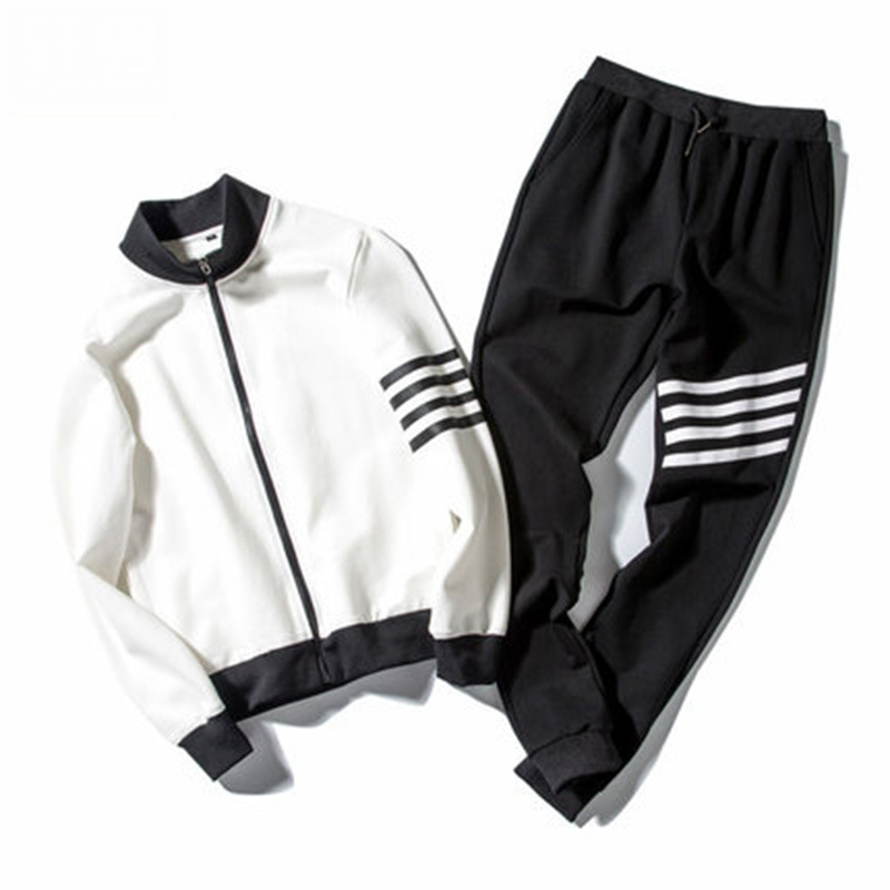 男士卫衣套装秋季2018新款棒球服休闲运动套装男拉链外套韩版潮流