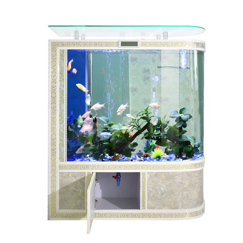 生态鱼缸水族箱子中式欧式客厅家用屏风落地靠墙中大型玻璃鱼缸图片