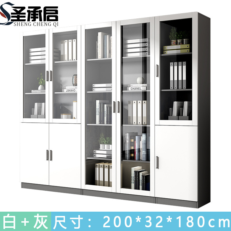 圣承启 书柜 白+灰 台高清大图