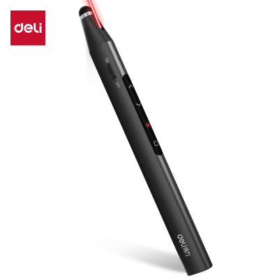 得力(deli)翻页笔教师用ppt伸缩教鞭激光翻页笔激光笔演讲笔 无线演示课件笔 红光 黑色MA115