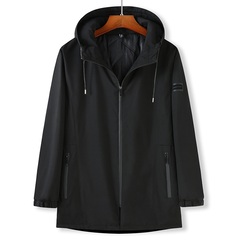 baluoshang秋冬装薄棉衣男加肥加大码胖子羽绒棉服外套中长款肥佬风衣