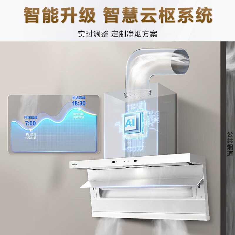 老板(Robam)白色小黑翼D1P 顶侧双吸26m³抽油烟机 家用大吸力油烟机 吸油烟机 7字型油烟机27A16-D1P