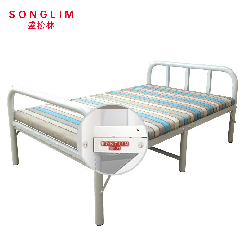 SONGLIM 盛松林 折叠床 100cm宽蓝条[加厚加固款] 张高清大图