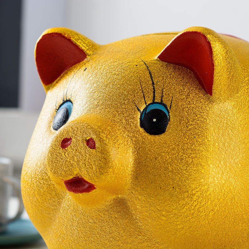 金猪存钱罐只进不出网红有趣的大容量儿童储蓄箱成人陶瓷简约可爱 三维工匠 金猪6寸(约14厘米)储蓄罐高清大图