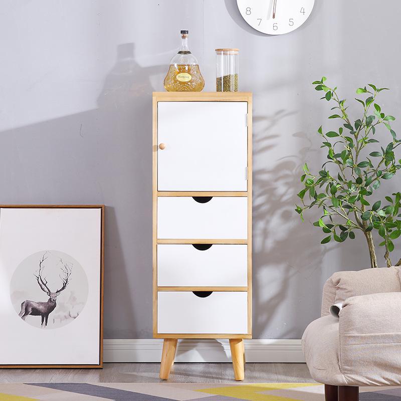 实木抽屉式收纳柜卧室缝隙储物柜子简易多功能木质玩具整理柜5层收纳