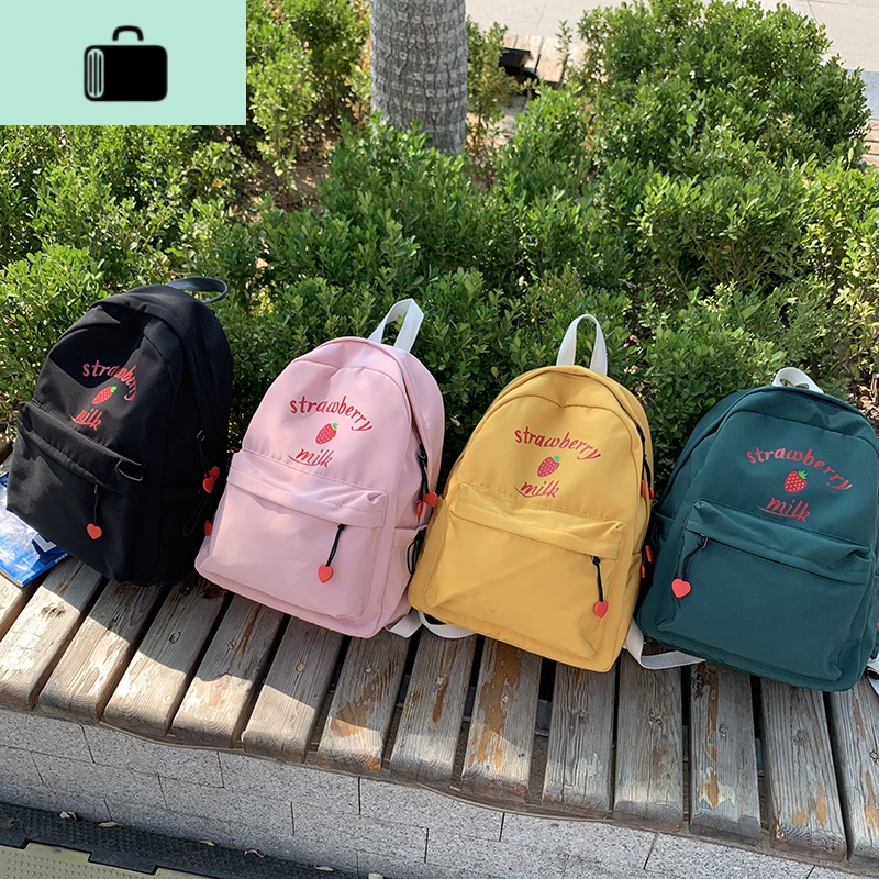 可爱书包女小清新双肩包小学生初中生背包桃心防水轻便ins超火的NEW LAKE高清大图