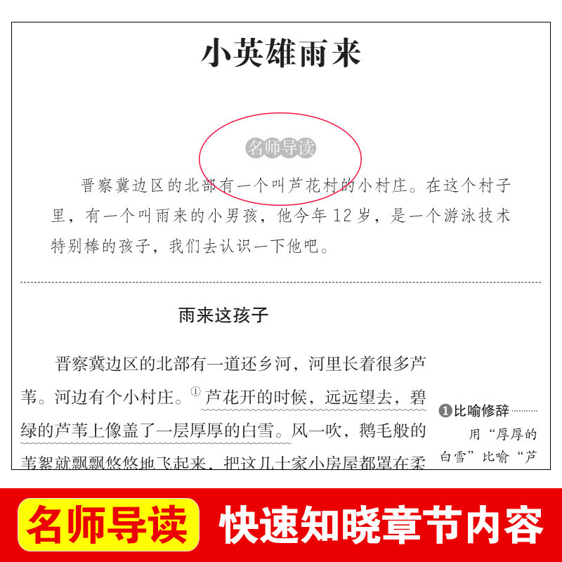[六年级上册必读]小英雄雨来 [正版]小英雄雨来管桦原著爱阅读课程化丛书快乐读书吧青少年版小学生儿童二三四五六七八九年级