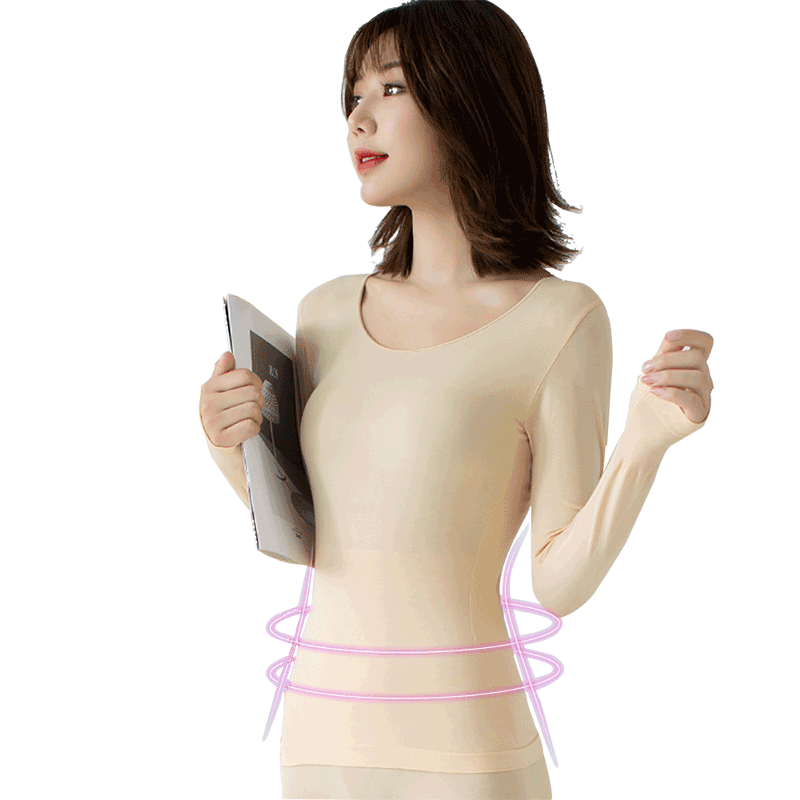 浪莎 3秒速热保暖内衣女 超薄37度恒温发热 打底秋衣套装三秒即热
