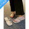SUNTEK珍珠人字拖鞋女夏外穿夹脚套趾凉鞋法式低跟平底沙滩罗马小众凉拖