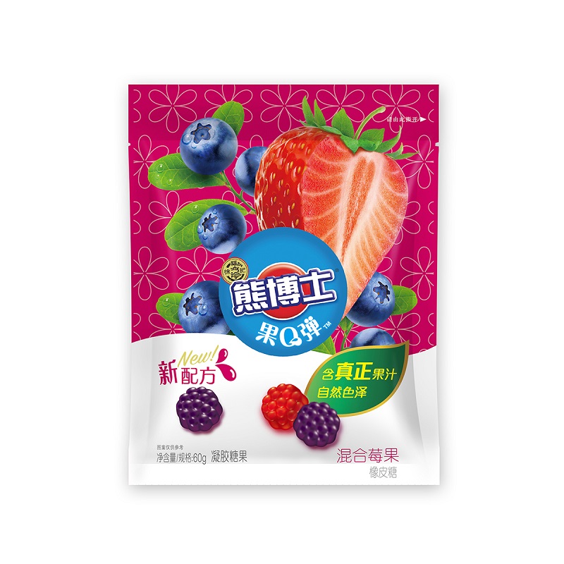 熊博士果q弹橡皮糖混合莓果袋装60g