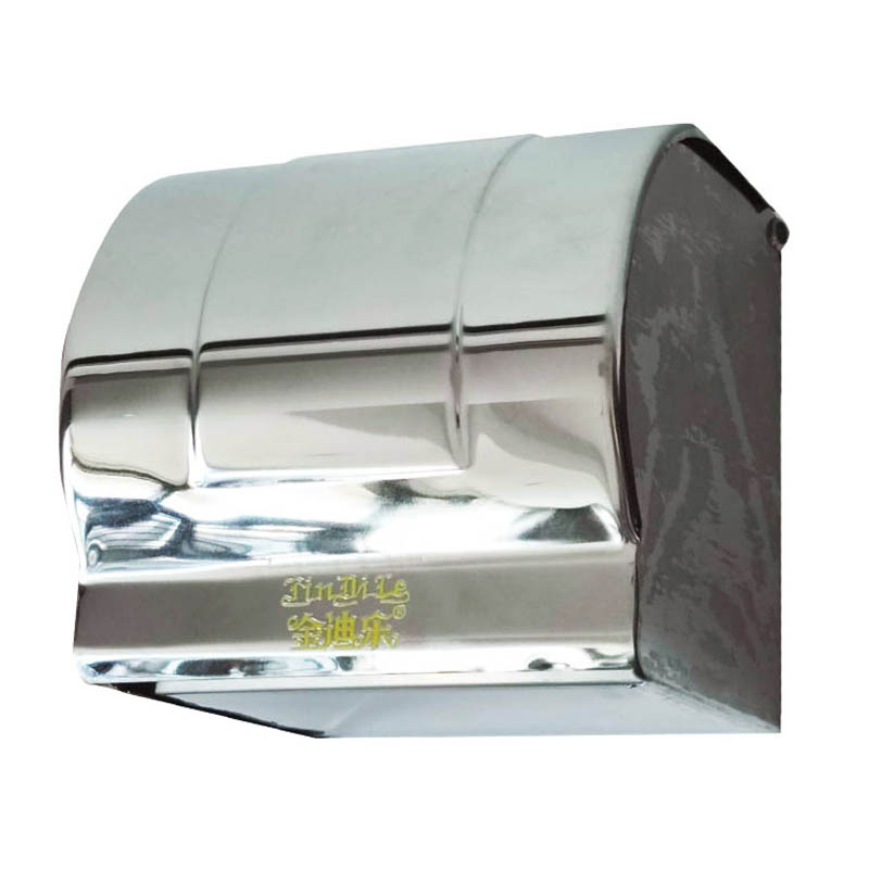 金迪乐浴室不锈钢卷纸筒壁挂纸巾盒厕所纸盒12*10.5cm/个高清大图