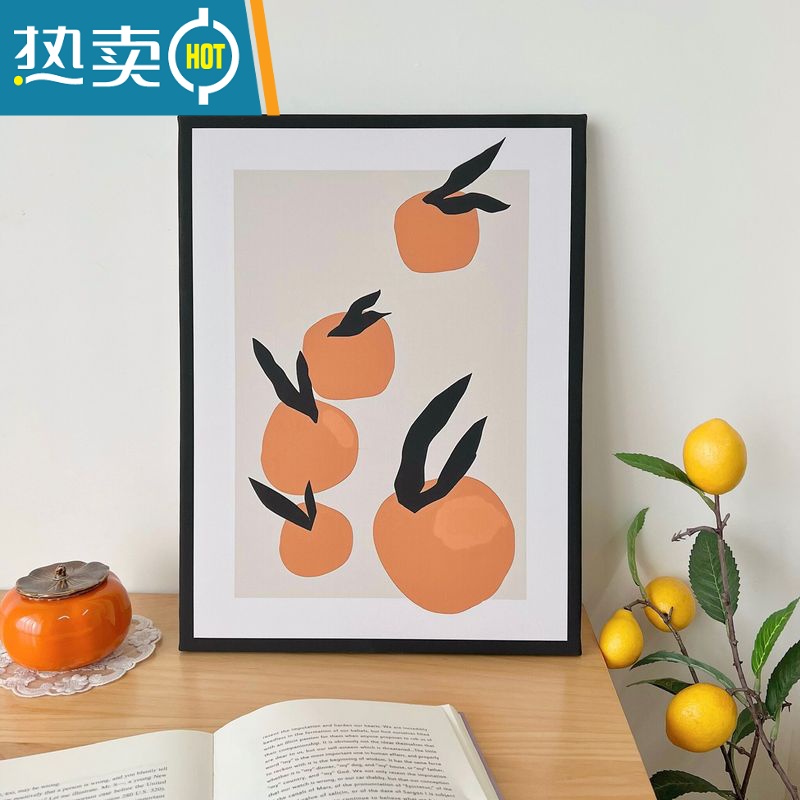 敬平ins风北欧风装饰画 复古抽象线条挂画桌面相框画摆件挂画拍摄背景装饰画高清大图