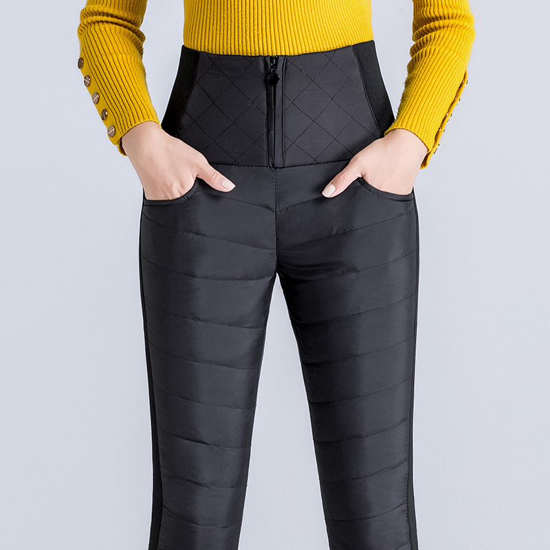 语娄冬季羽绒裤女外穿高腰显瘦加厚中老年妈妈加绒保暖羽绒棉裤