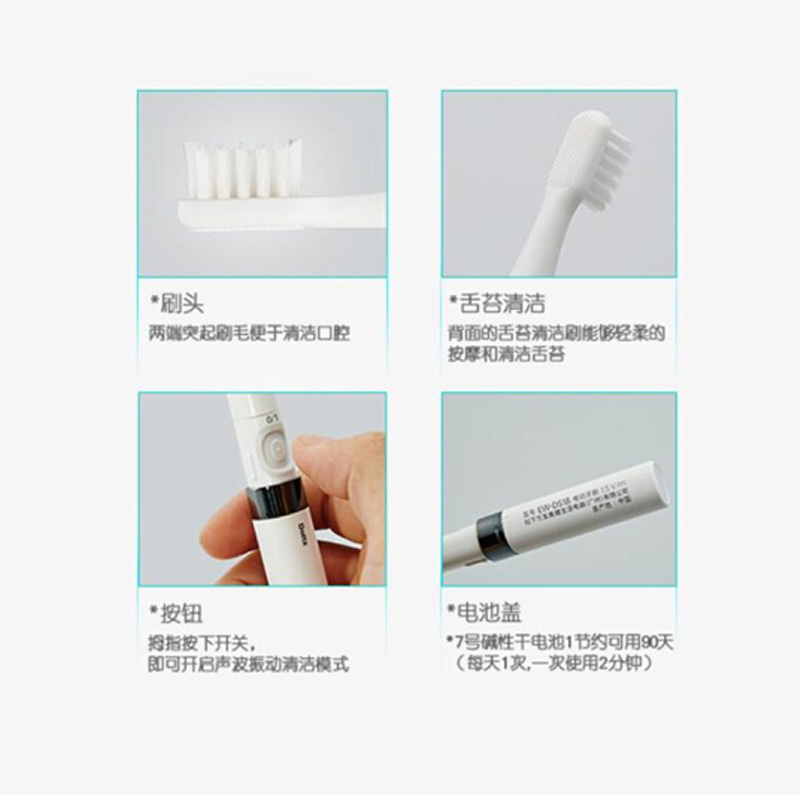 松下(Panasonic)电动声波牙刷便携式成人家用清洁口腔电动牙刷 EW-DS18-K