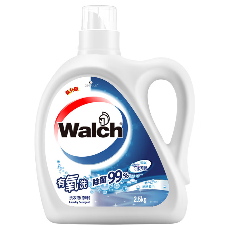 威露士洗衣液除菌除螨去渍洁净柔顺棉籽柔白2.5kg(包装随机)
