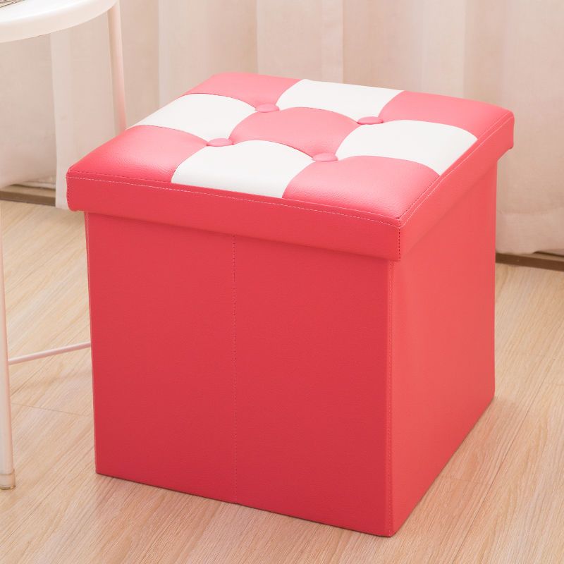 皇豹正方形储物凳换鞋凳收纳凳子可坐人小沙发家用椅折叠凳收纳箱椅子