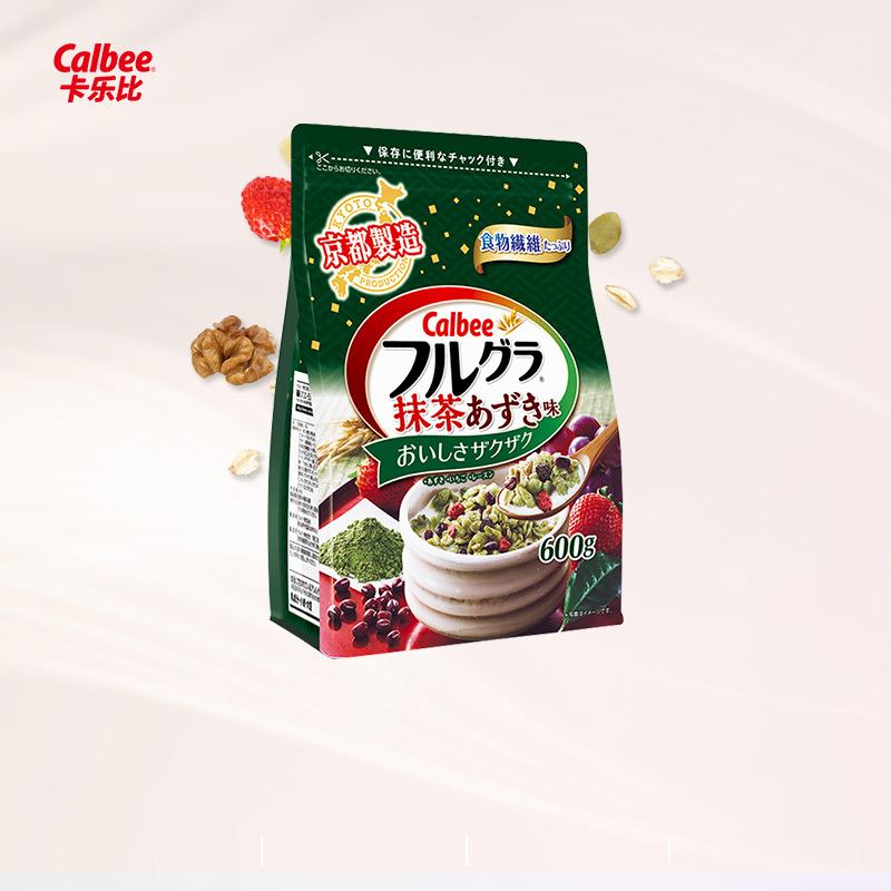 CALBEE卡乐比水果麦片抹茶味600G 代餐食品 营养速食早餐 干吃燕麦