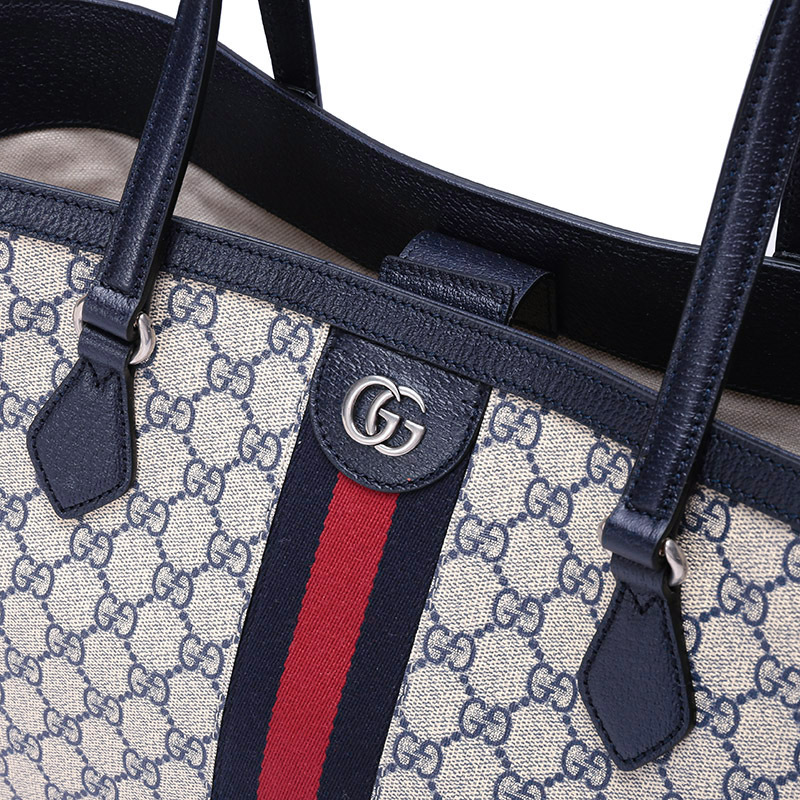 古驰gucci女士ophidia系列帆布手提单肩包托特包购物袋中号63168596