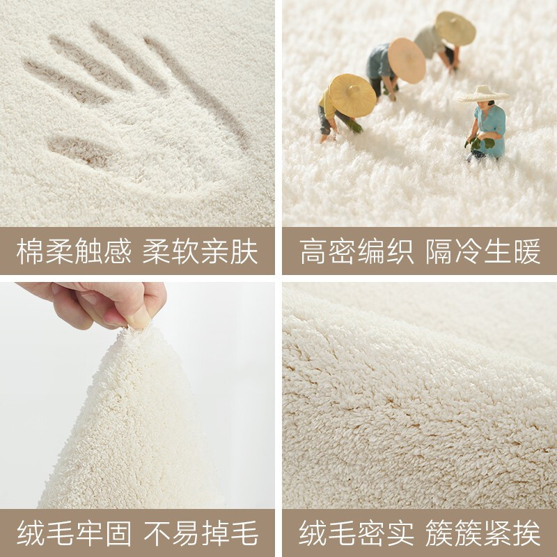 大江卡通圆形地毯卧室可爱满铺床边垫加厚羊羔绒儿童房间地毯
