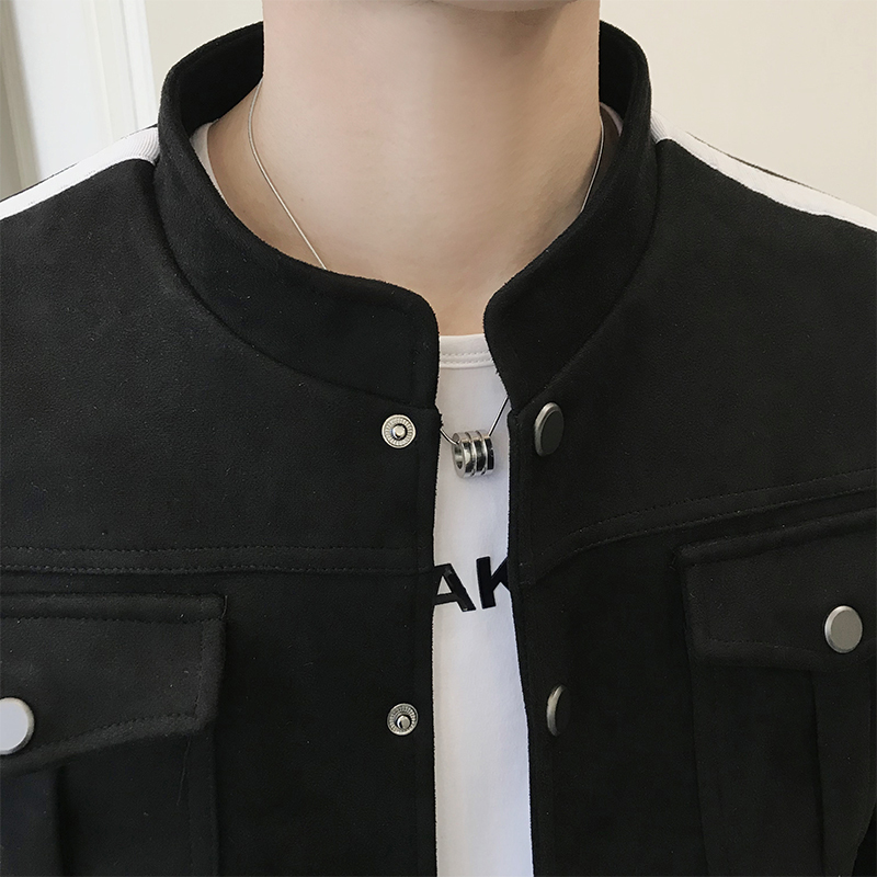 男款2018新品外套麂皮绒衣服男韩版潮流帅气百搭男生春秋薄款夹克